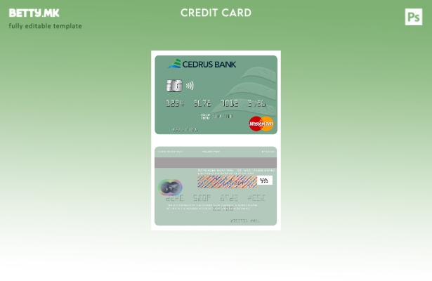 Шаблон за мастер картички во модерен стил Либан Cedrus Bank